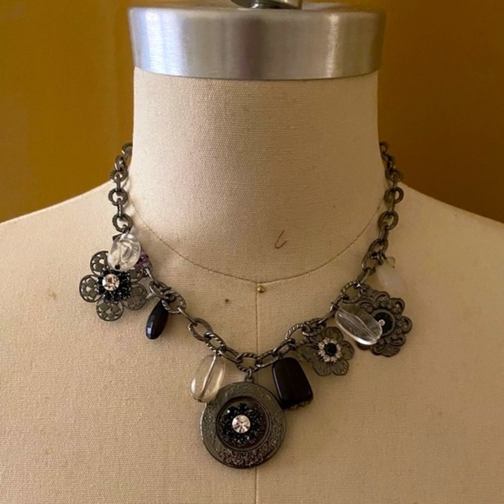 Victorian Locket Metallic Necklace New York & Co